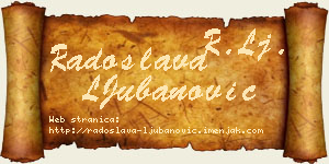 Radoslava LJubanović vizit kartica
